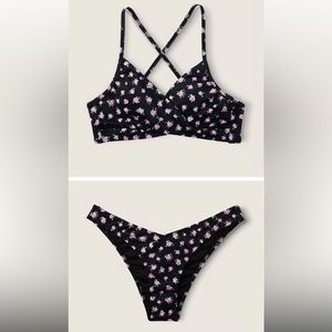Pink by Victoria secret Body Wrap Bikini Top & 
V-Front Itsy Bikini Bottom